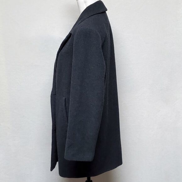 KRISTEN Blake Charcoal Wool Blend Shawl Collar Satin Lined Oversized Overcoat - Picture 7 of 16